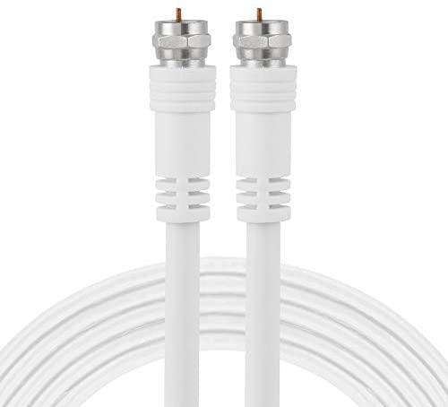 GE RG6 Coaxial Cable, 6 ft. F-Type Connectors, Double Shielded Coax, Input Output, Low Loss Coax