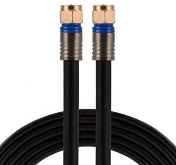 GE RG6 Coaxial Cable, 15 ft. F-Type Connectors, Quad Shielded Coax Cable, 3 GHz Digital