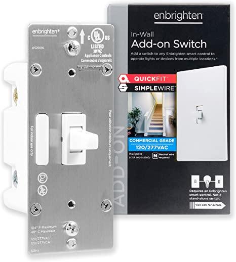 Enbrighten Add-On Switch QuickFit and SimpleWire, In-Wall Toggle