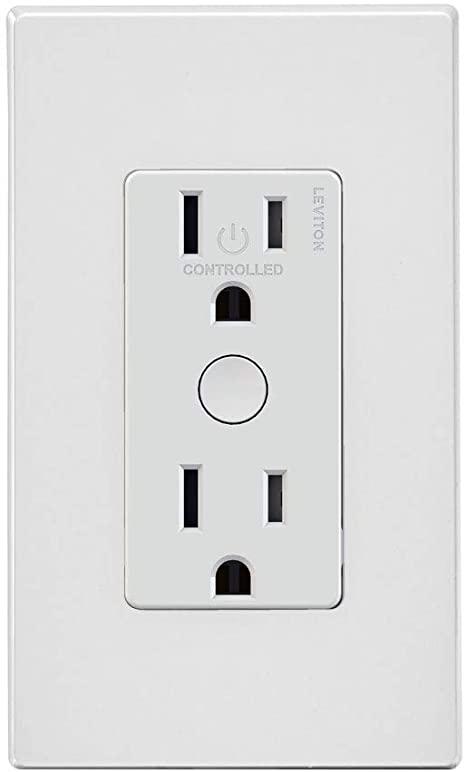 Leviton ZW15R-1BW Decora Smart Tamper-Resistant Outlet with Z-Wave Technology, 1 Pack, White
