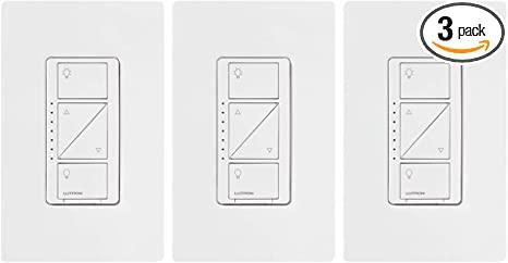 Lutron Caseta Smart Home Dimmer Switch (3 Count), White