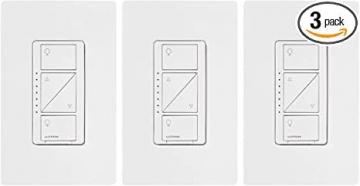 Lutron Caseta Smart Home Dimmer Switch (3 Count), White