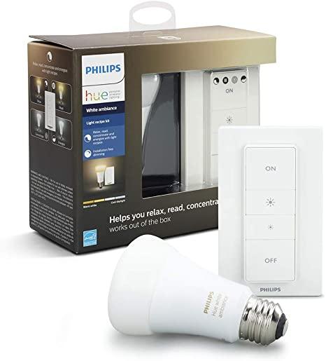 Philips Hue Smart Dimmable LED Smart Light Recipe Kit, White