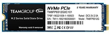 TEAMGROUP MP33 512GB SLC Cache 3D NAND TLC NVMe 1.3 PCIe Gen3x4 M.2 2280 Internal SSD