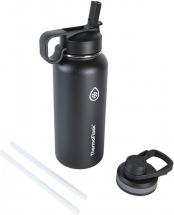 Thermoflask Double Stainless Steel Insulated Water Bottle, 32 oz, Black