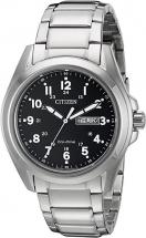 Citizen Eco-Drive Garrison Quartz Men's Watch, Stainless Steel, Field watch, Silver-Tone