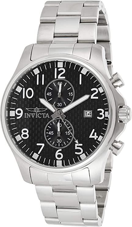 Invicta Men's II Stainless Steel Swiss Quartz Watch with Stainless-Steel Strap, Silver