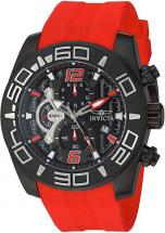 Invicta Men's Pro Diver Stainless Steel Quartz Watch with Silicone Strap, red