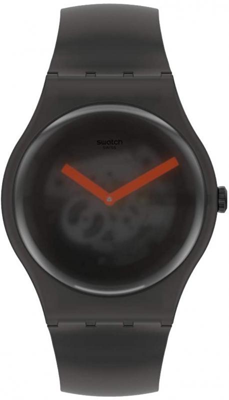 Swatch New Gent Lacquered Quartz Silicone Strap, Black, 20 Casual Watch