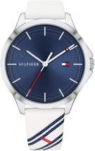 Tommy Hilfiger Women's Stainless Steel Quartz Watch with Leather Strap, White