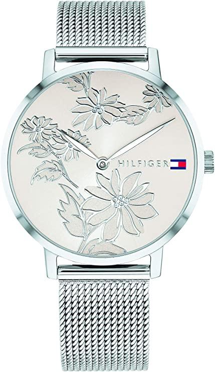 Tommy Hilfiger Women's Stainless Steel Quartz Watch with Stainless-Steel Strap, Silver