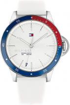 Tommy Hilfiger Women's Stainless Steel Quartz Watch with Silicone Strap, White