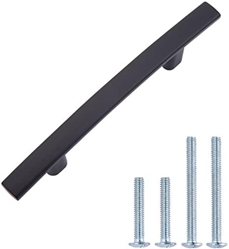 Amazon Basics Modern Curved Cabinet Handle 5.25" Length (3" Hole Center) Flat Black 10pk