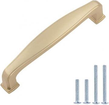 Amazon Basics Traditional Arch Cabinet Handle 4.38" Length (3.75" Hole Center) Golden Champagne 10pk