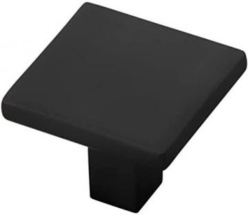 Hickory Hardware Skylight Collection Knob 1-1/4 Inch Square Matte Black Finish