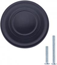 Amazon Basics Traditional Top Ring Cabinet Knob, 1.25-inch Diameter, Flat Black, 10-Pack
