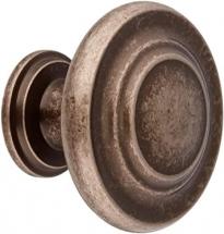 Amerock Cabinet Knob 1-3/8" Dia. 3 Ring Inspirations Collection Weathered Nickel 1" Proj.