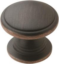 Amerock Cabinet Knob Oil Rubbed Bronze, 1-1/4 inch (32 mm) Diameter, Ravino