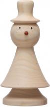 Creative Co-Op 4-1/4" Round x 8-1/2"H Wood Snowman, Natural Figures and Figurines, Multi