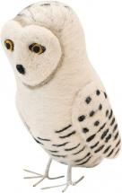 Creative Co-Op 2-3/4" Round x 6-3/4"H Wool Felt Snow Owl, Ivory Color Figures and Figurines