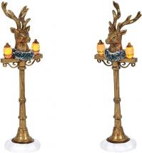Department 56 Village Collection Accessories Reindeer Street Lights Lit Figurine Set, 6 Inch