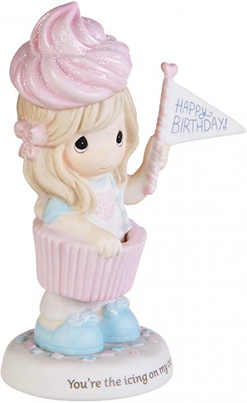 Precious Moments 193019 Cupcake Girl with Ice Cream Cone Bisque Porcelain Figurine, One Size