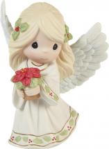 Precious Moments May Your Christmas Blossom with Peace and Happiness Annual Angel Figurine