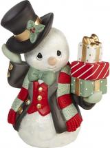 Precious Moments Wrapped Up in Holiday Cheer Annual Snowman Figurine, White