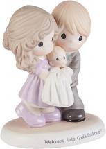 Precious Moments 193002 Welcome Into God's Embrace Bisque Porcelain Figurine, One Size, Multicolor