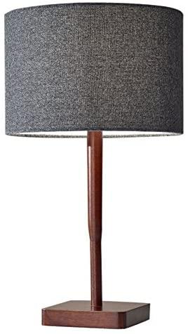 Adesso 4092-15 Ellis Table Lamp, 21 in, 60W Incandescent/13W CFL, Walnut Rubber Wood