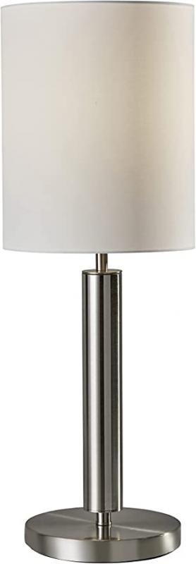 Adesso 4173-22 Hollywood Table, 27 in, 100W Incandescent, Brushed Finish, Satin Steel