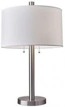 Adesso 4066-22 Boulevard Table Lamp, 28 in, 2 x 100 W Incandescent/26W CFL, Brushed Steel Finish