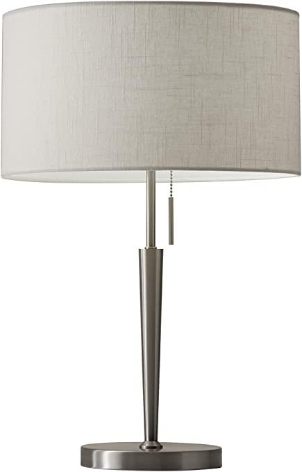 Adesso 3456-22 Hayworth Table Lamp, 22 in., 150W Incandescent/ 150W CFL, Brushed Steel