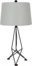 Decor Therapy TL19144 Table Lamp, Iron Black and Honey Pine