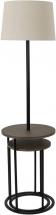 Decor Therapy MP2029 Lamp and Nesting End Table Combo, Painted Black and Dirty Pecan