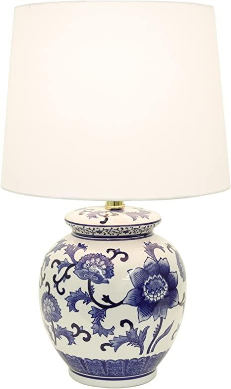 Decor Therapy TL14119 Blue and White Ceramic Table Lamp