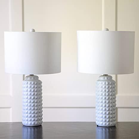 Decor Therapy MP1634 Pair of 24" 24 Inch Felix LED Table Lamps (Set of 2), White