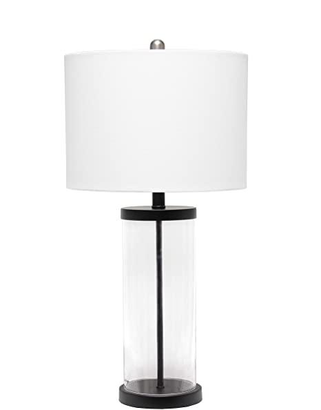 Elegant Designs LT3323-BLK Enclosed Glass Table Lamp, Black