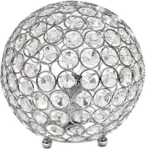 Elegant Designs LT1026-CHR Crystal Ball Table Lamp, Chrome