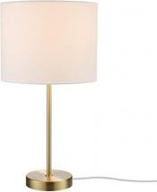Globe Electric 67539 Versa 19" Table Lamp, Matte Gold, White Linen Shade, On Off Switch on Socket
