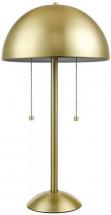Globe Electric 12976 Haydel 21" 2-Light Table Lamp, Matte Brass, Double On/Off Pull Chain