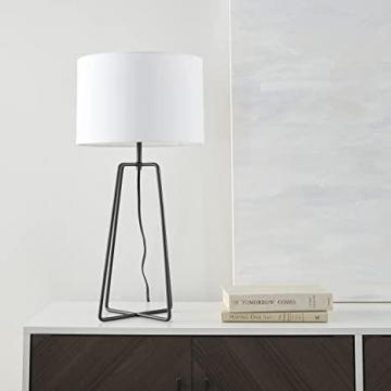 Nourison 24" Black Geometric Metal Table Lamp, Industrial, Transitional, Modern