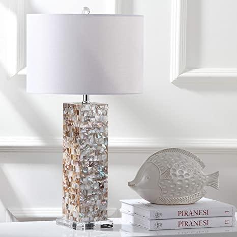 Safavieh Lighting Collection Jacoby Coastal Cream Shell 29-inch Table Lamp