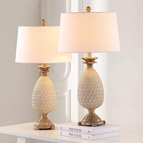 Safavieh Lighting Collection Briar Coastal Antique Cream/ Brown Pineapple 31-inch Table Lamp