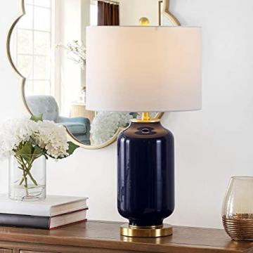 Safavieh Lighting Collection Amaia Modern Contemporary Navy Glass 26-inch Table Lamp