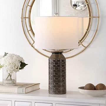 Safavieh Lighting Collection Waldina Modern Contemporary Grey Ceramic 25-inch Table Lamp