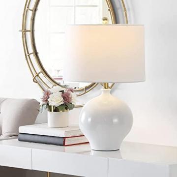 Safavieh Lighting Collection Kemli Modern White Ceramic 24-inch Table Lamp
