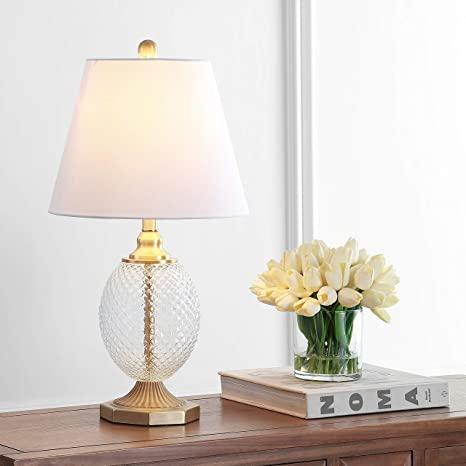 Safavieh Lighting Collection Kaiden Clear/ Brass Gold 24-inch Table Lamp