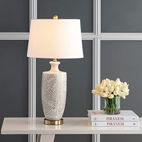 Safavieh Lighting Collection Linnea White/ Gold 30-inch Table Lamp