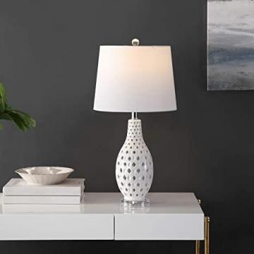 Safavieh Lighting Collection Harlem Trellis White Ceramic 26-inch Table Lamp